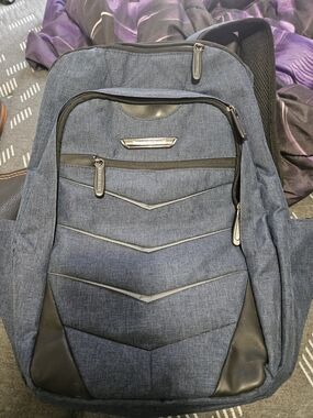 Stylish Blue Men's Travel Backpack with Padded Straps